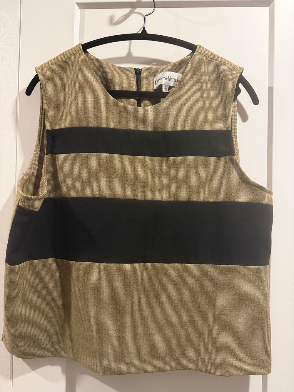 Danny and Nicole Olive and Black Striped Sleeveless Tank